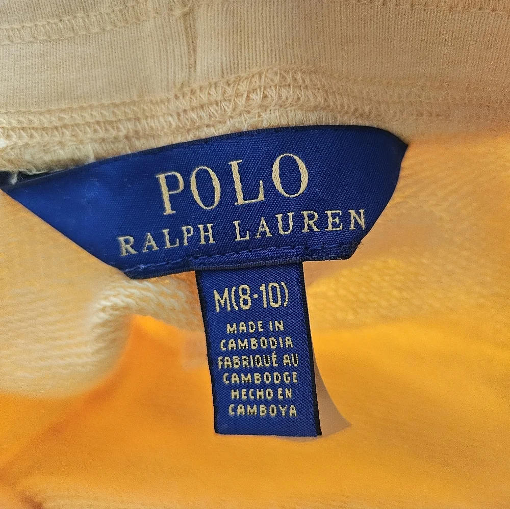 Polo Ralph Lauren Girls Yellow Tapered Leg Preppy Jogger Pants, Size M (8-10)